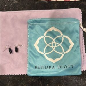 Kendra Scott Black Earrings with Teal Pouch